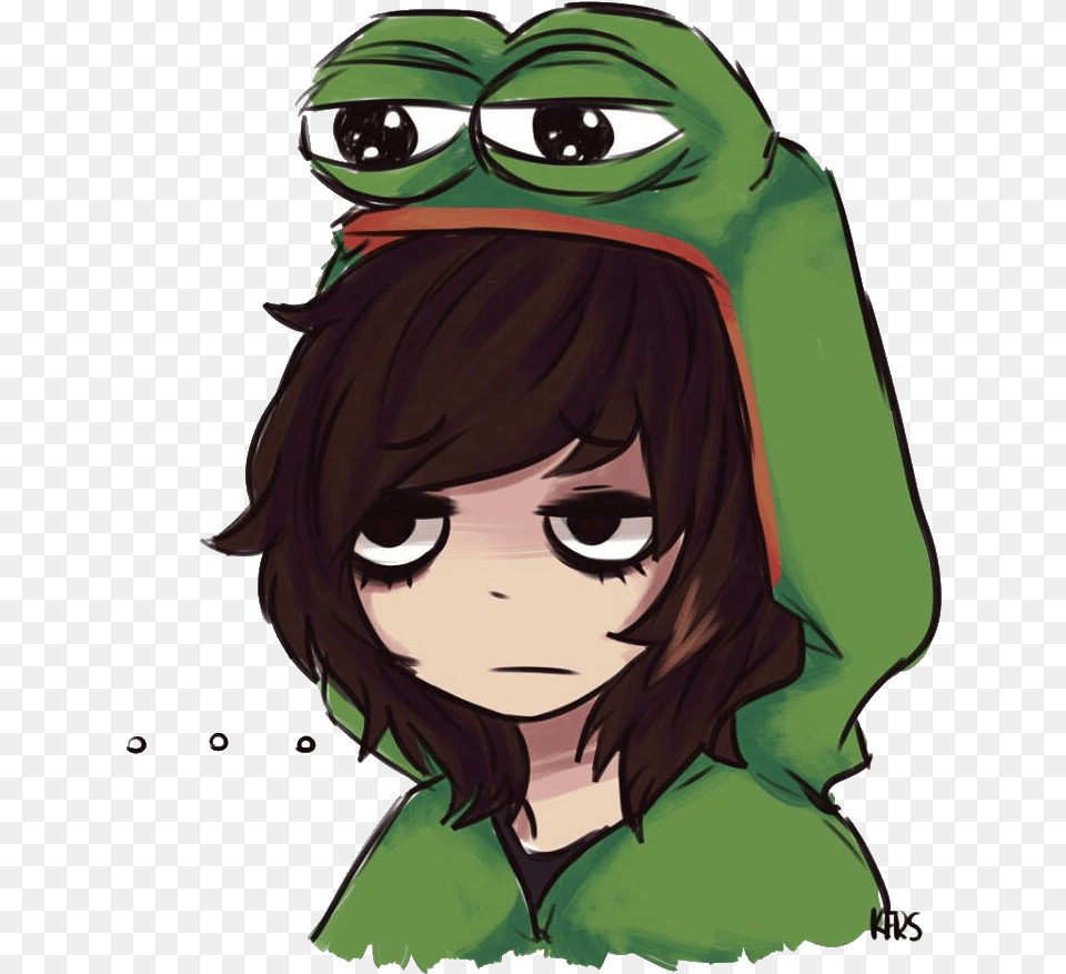 Frog Girl Anime Illustration Feels Bad Cartoon, Adult, Book, Comics, Female Free Png Download