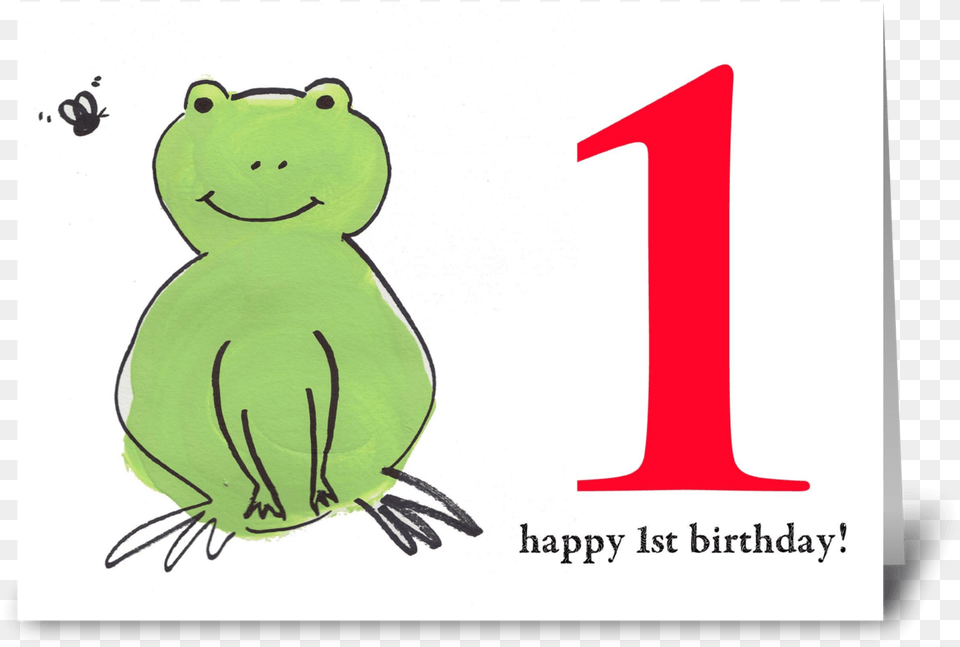 Frog Happy First Birthday Greeting Card True Frog, Text, Number, Symbol, Nature Png Image
