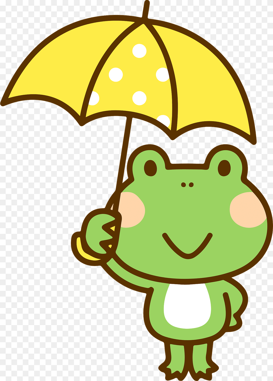 Frog Holding A Yellow Umbrella Clipart Png Image