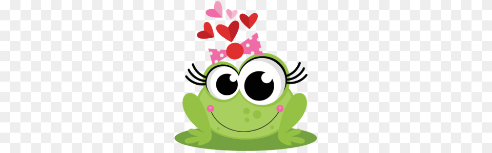 Frog In Love Scrapbook Cute Clipart, Green, Amphibian, Wildlife, Animal Free Png