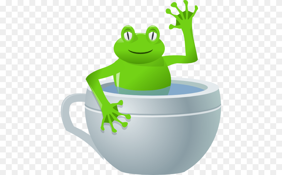 Frog In Tea Cup Clip Art, Green, Wildlife, Amphibian, Animal Png