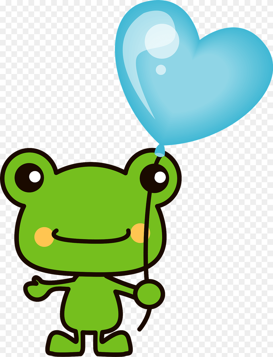 Frog Is Holding A Heart Balloon Clipart Png