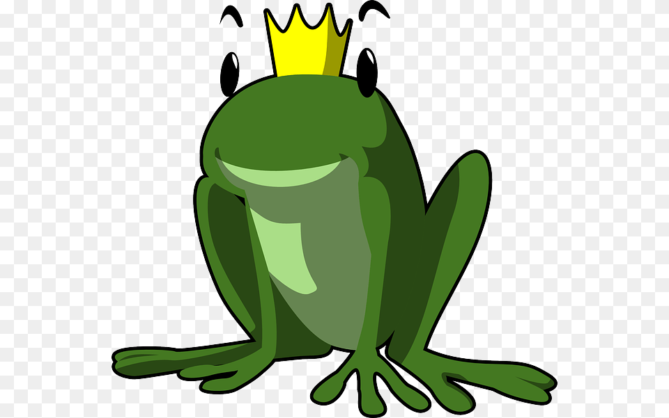 Frog King Fairytale Frog Tale Prince Animal Fairy Tale Clipart, Amphibian, Wildlife, Green, Fish Png Image