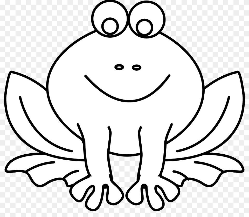 Frog On A Log Clip Art Black And White, Stencil, Animal, Bear, Mammal Free Png Download