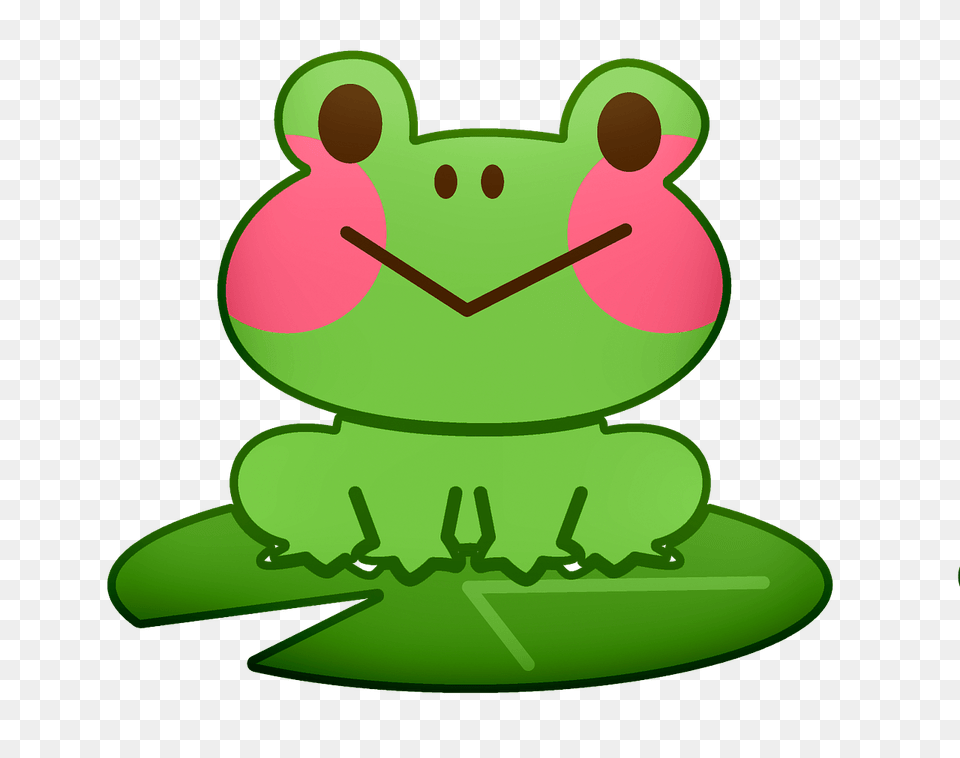 Frog On Leaf Clipart, Green, Amphibian, Animal, Wildlife Free Png Download