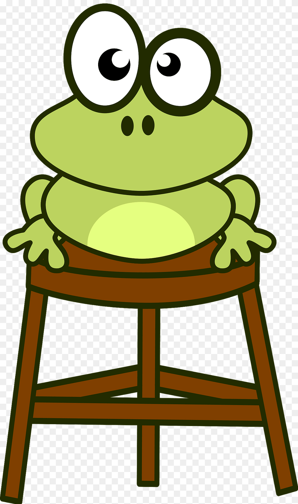 Frog On Stool Clipart, Furniture, Amphibian, Animal, Wildlife Png Image