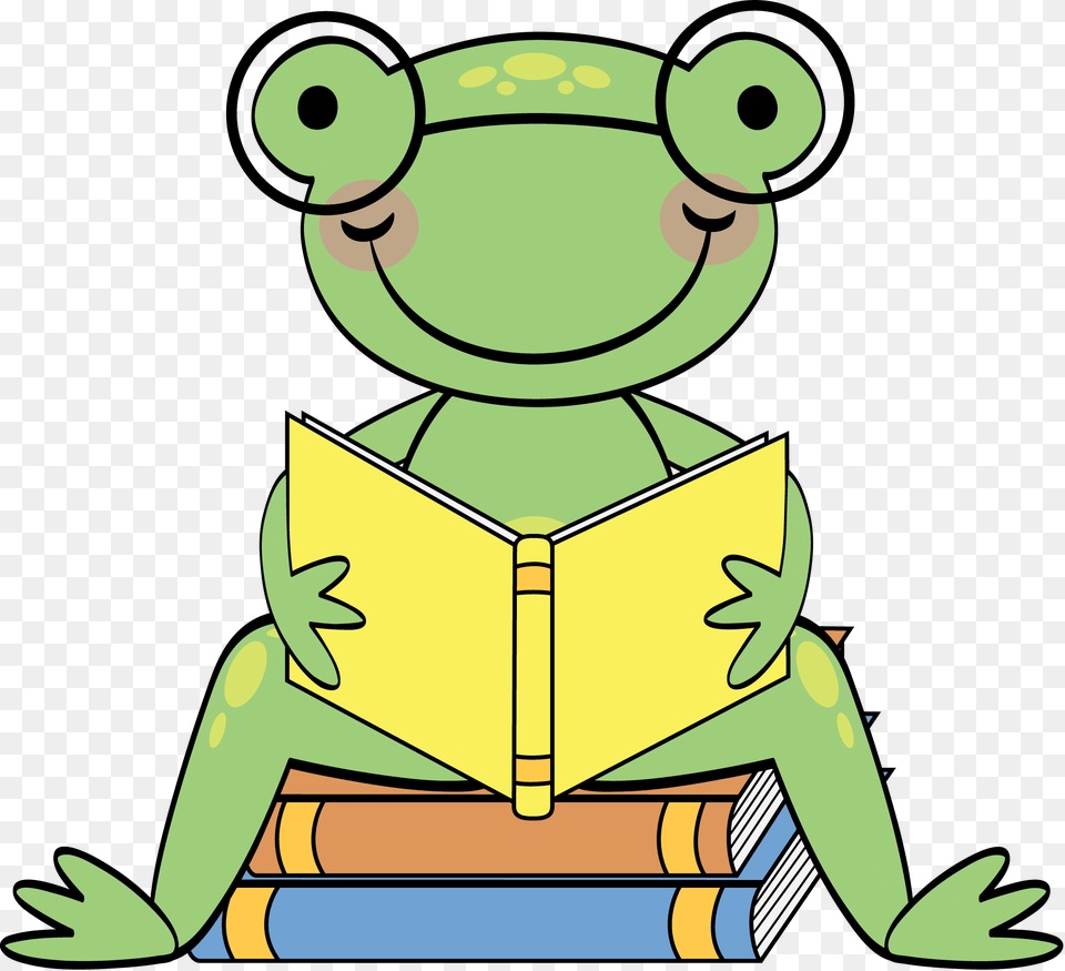 Frog Reading Cliparts, Person, Green, Animal, Bear Png