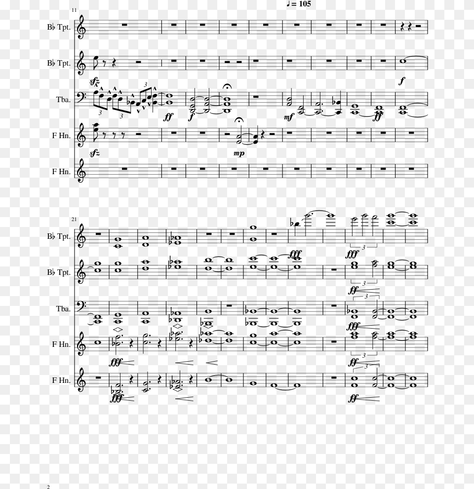 Frog Sheet Music For Trombone, Gray Free Png