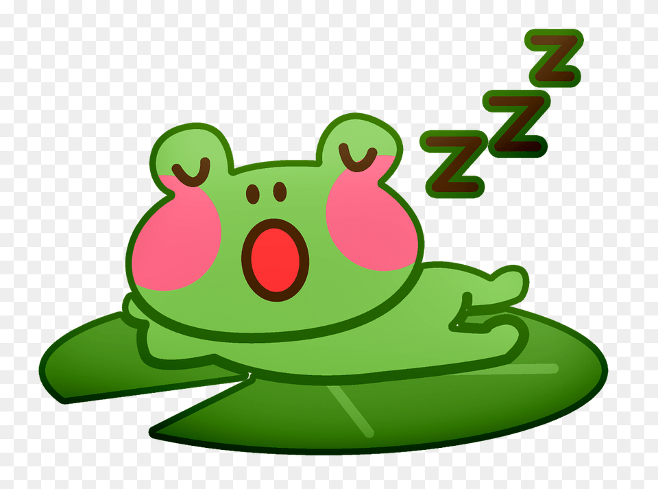 Frog Sleeping On A Leaf Clipart, Amphibian, Animal, Wildlife, Tree Frog Png
