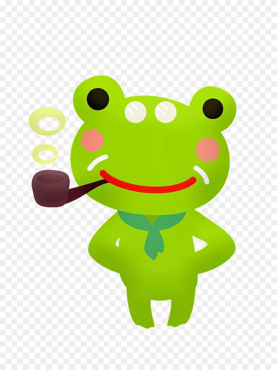 Frog Smoking Pipe Clipart, Green, Amphibian, Animal, Wildlife Png