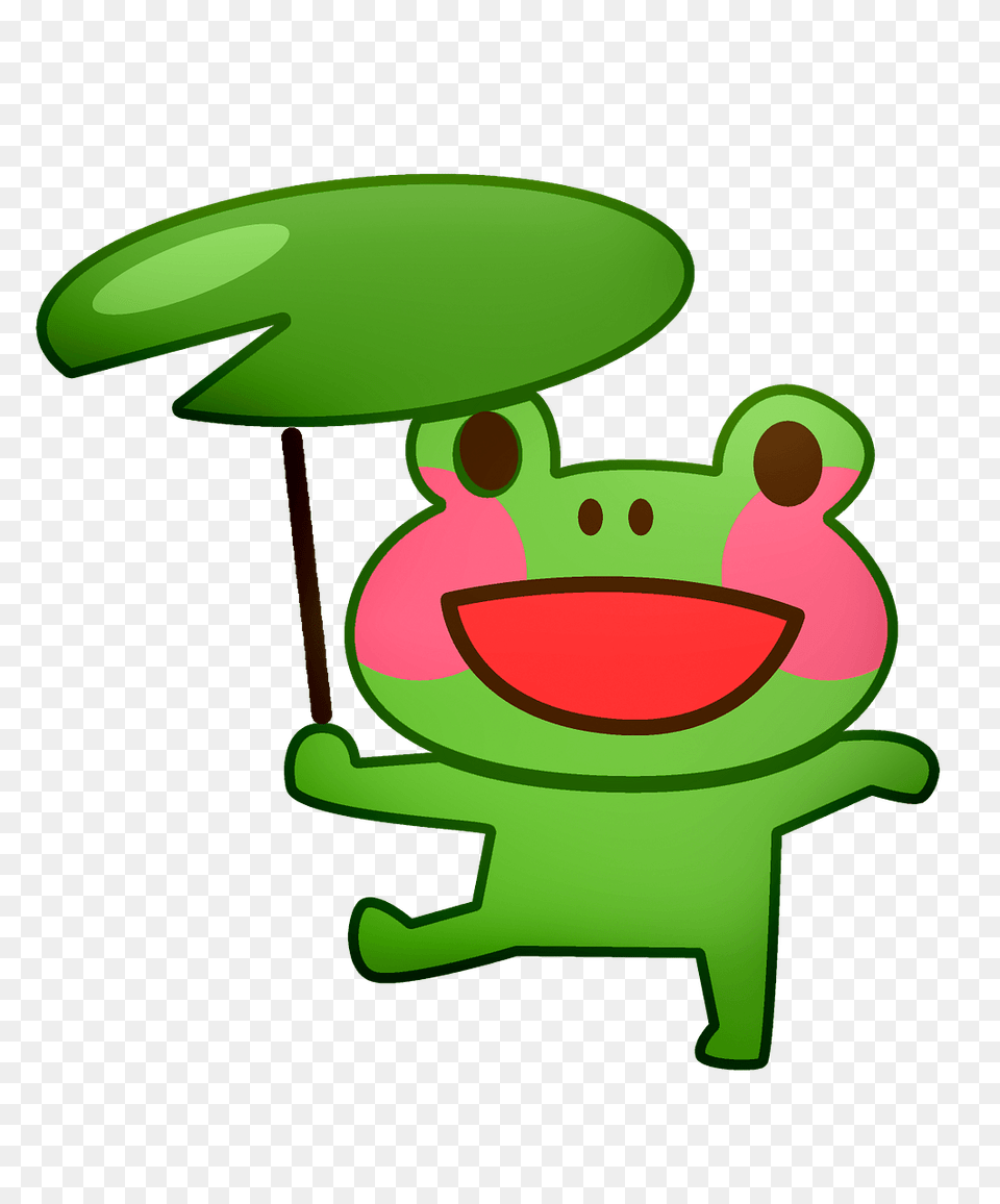 Frog With Leaf Clipart, Amphibian, Animal, Wildlife, Green Png