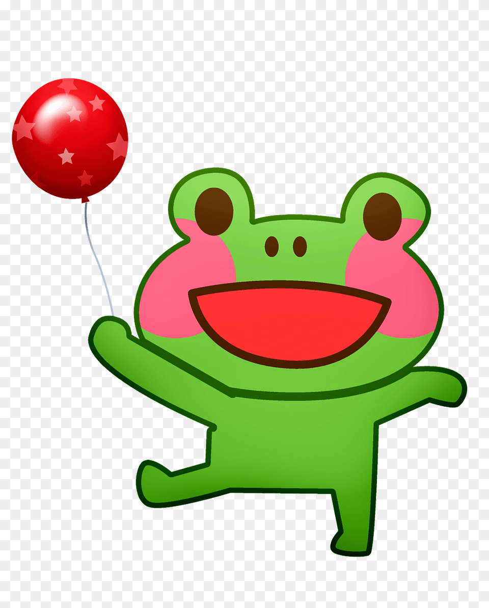 Frog With Red Balloon Clipart Png Image