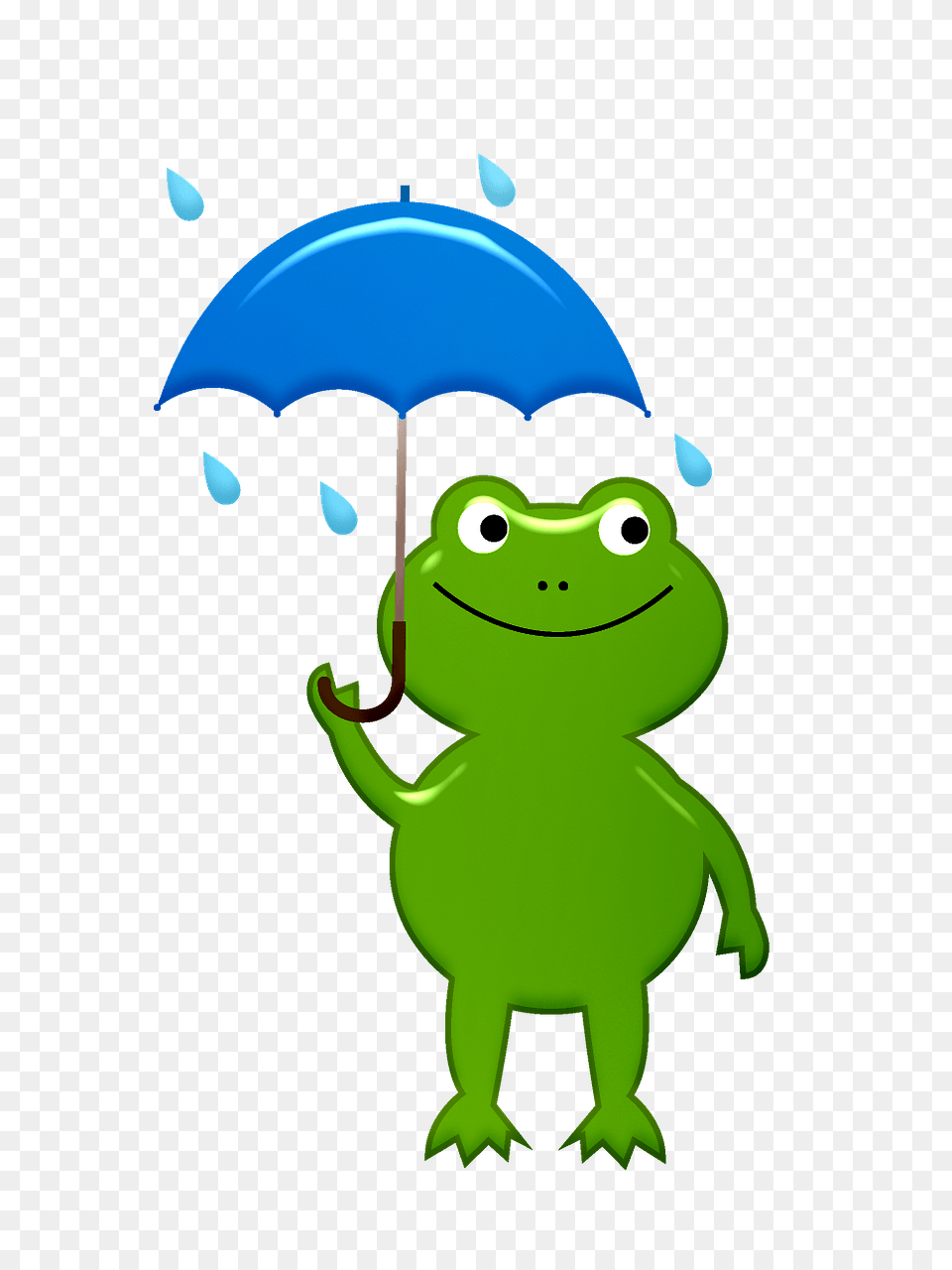 Frog With Umbrella Clipart, Green, Animal, Bear, Mammal Free Transparent Png