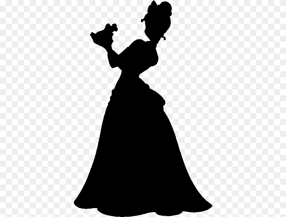 Frogs Clipart Princess Tiana Princess And The Frog Silhouette, Gray Png