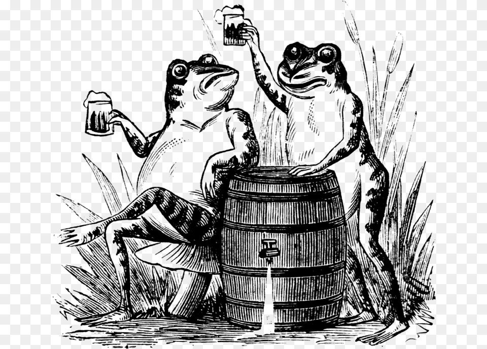 Frogtoast Cafepress Beer Drinking Frogs Tile Coaster, Gray Free Png