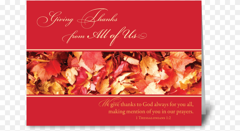 From All Of Us Thanksgiving Leaves Greeting Card, Leaf, Plant, Tree, Maple Free Png Download