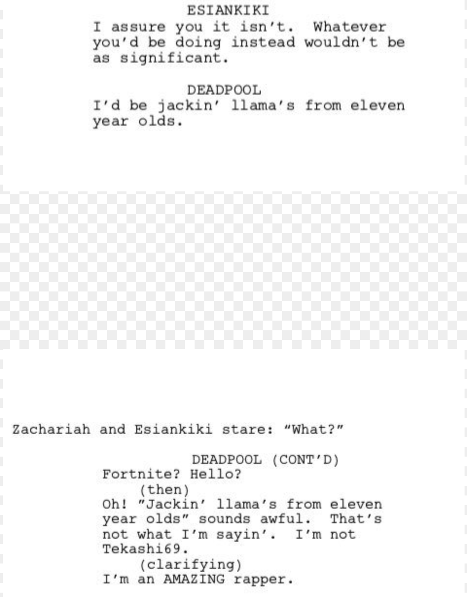 From Deadpool Finale Written By Donald Glover Aka Bino Kanye West, Letter, Text, Document, Receipt Png
