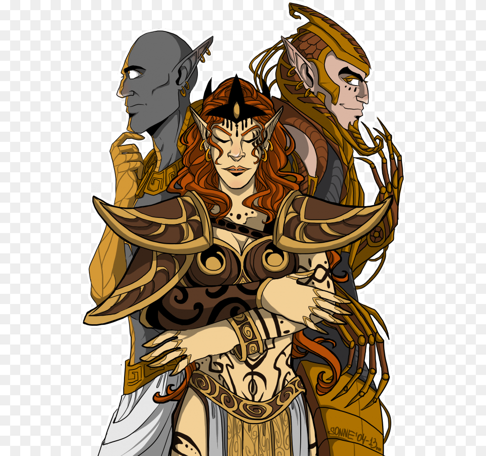 From Left To Right Sotha Sil And Almalexia, Book, Comics, Publication, Adult Free Png Download