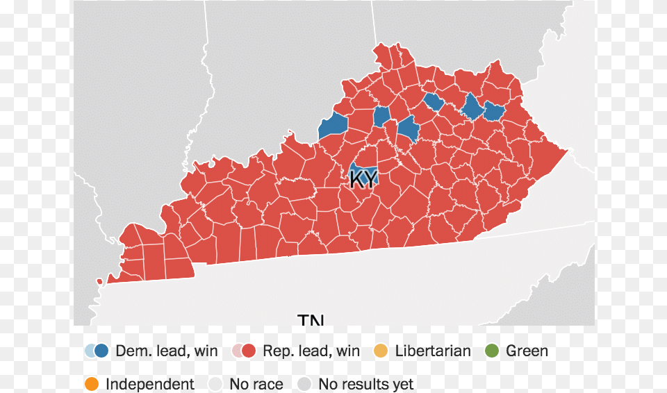 From Staff And Wire Reports Powered By Heliograf Kentucky Election 2019 Map, Chart, Plot, Atlas, Diagram Free Png Download