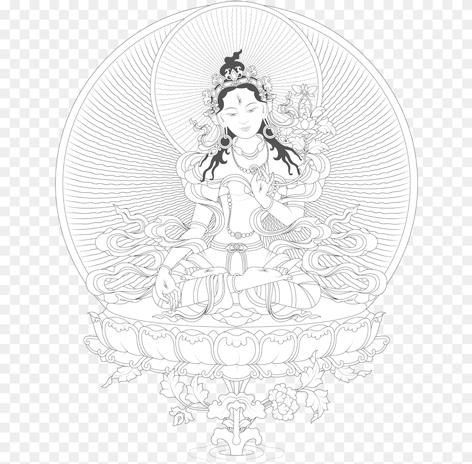 From The Sphere Of Emptiness Appears A White Lotus, Art, Adult, Wedding, Person Free Png Download