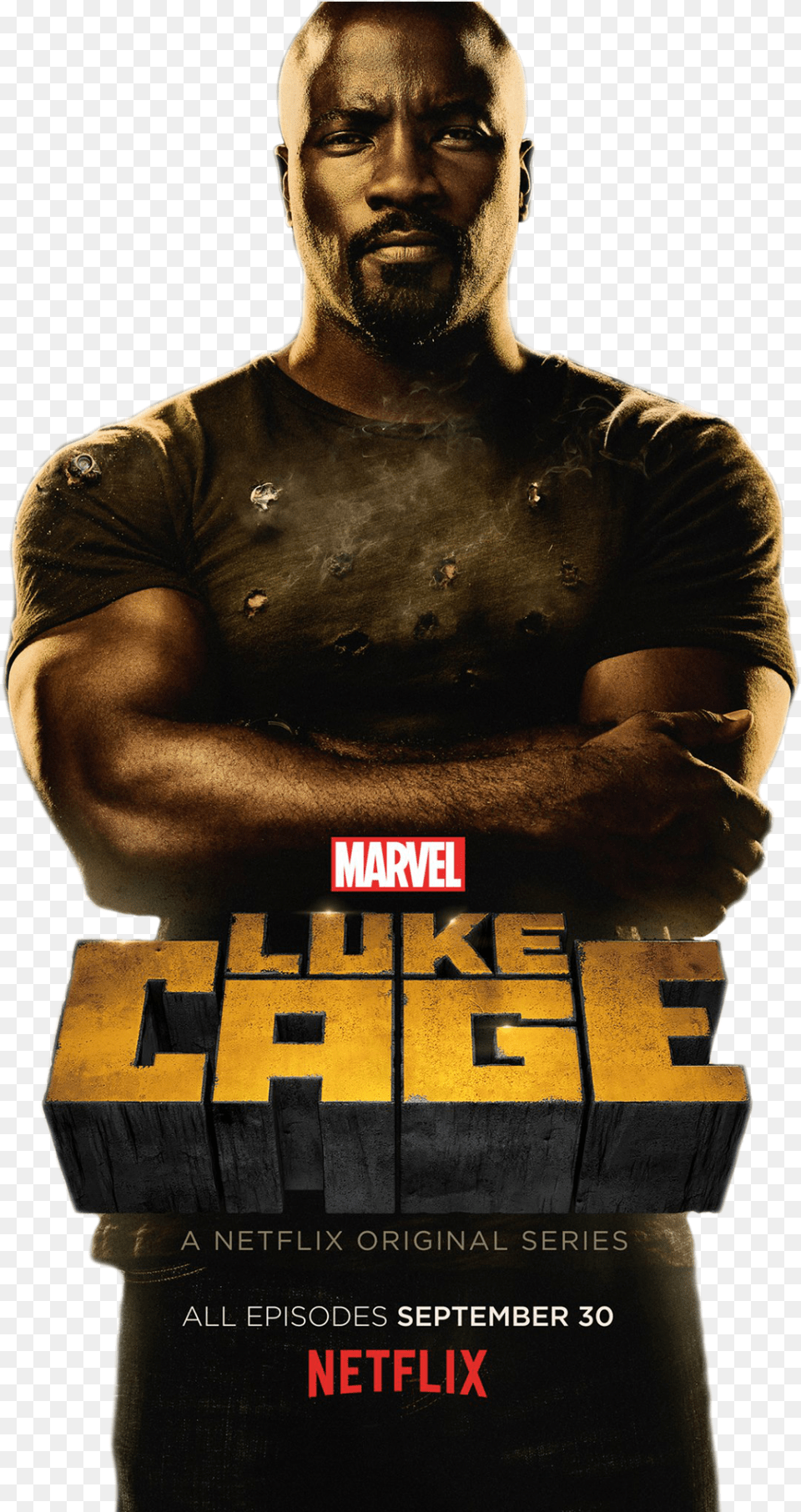 From Todays New Poster For Marvels Luke Cage Marvel Super Hero Luke Cage, T-shirt, Advertisement, Clothing, Publication Png Image