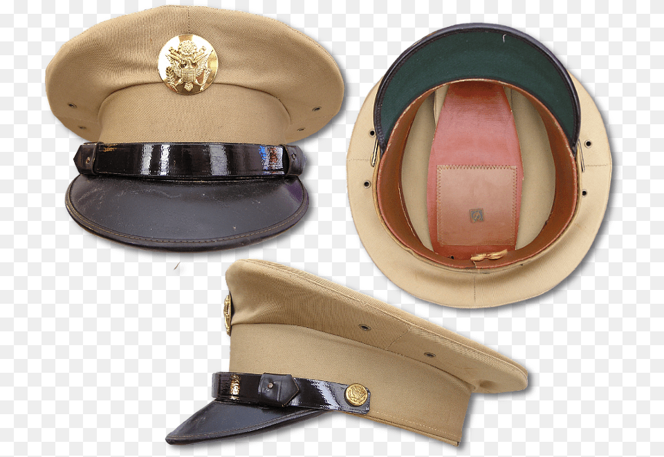 Front Bottom And Side Views Of An Unmarked Enlisted Khaki, Baseball Cap, Cap, Clothing, Hat Free Png Download