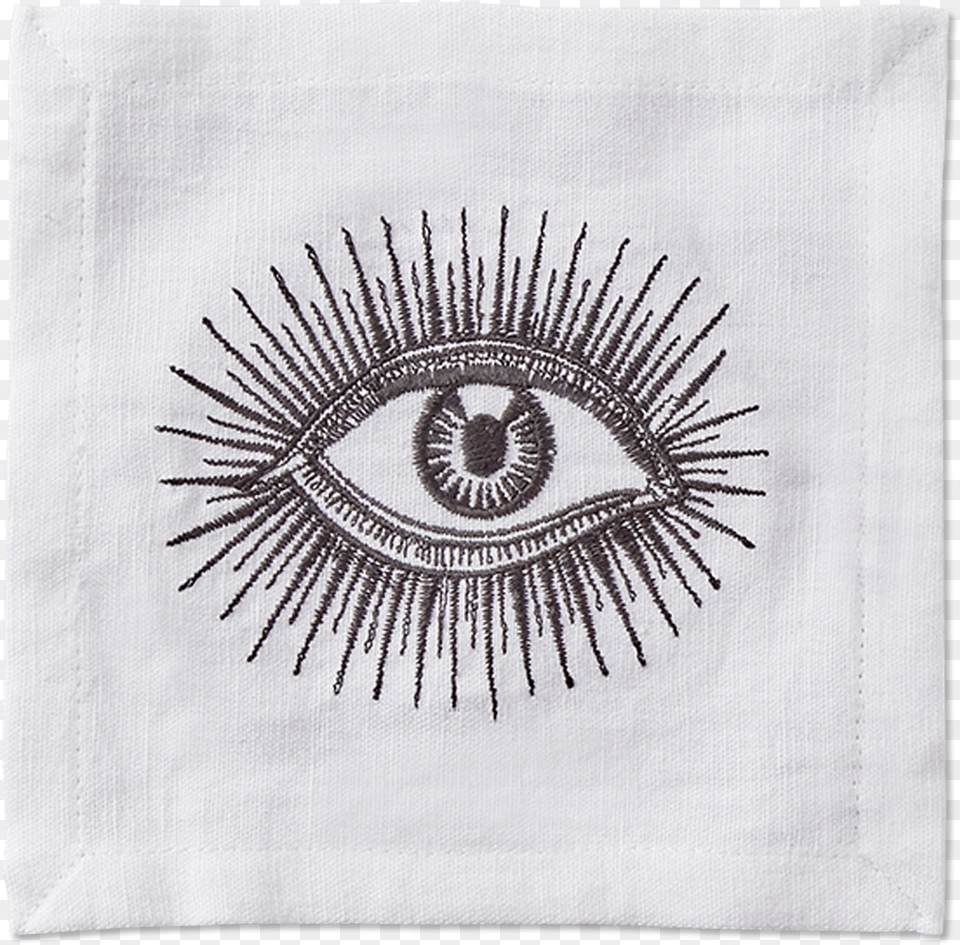 Front Cocktail Napkin Eyes Eyelash Extensions, Pattern, Embroidery, Plant, Stitch Free Png Download