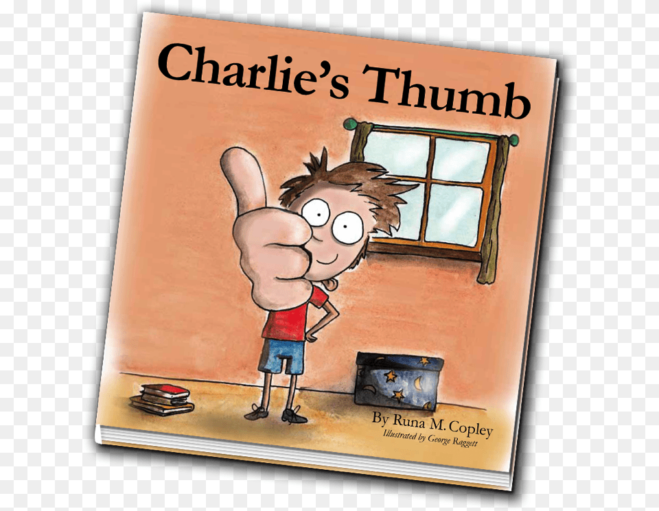 Front Cover Of The Charlie S Thumb Book Cartoon, Publication, Comics, Person, Face Free Png