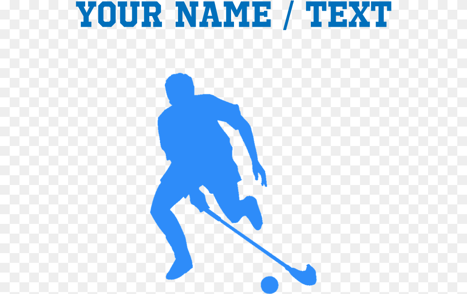 Front Design Custom Blue Field Hockey Player Silhouette Pillow, People, Person, Adult, Male Png Image