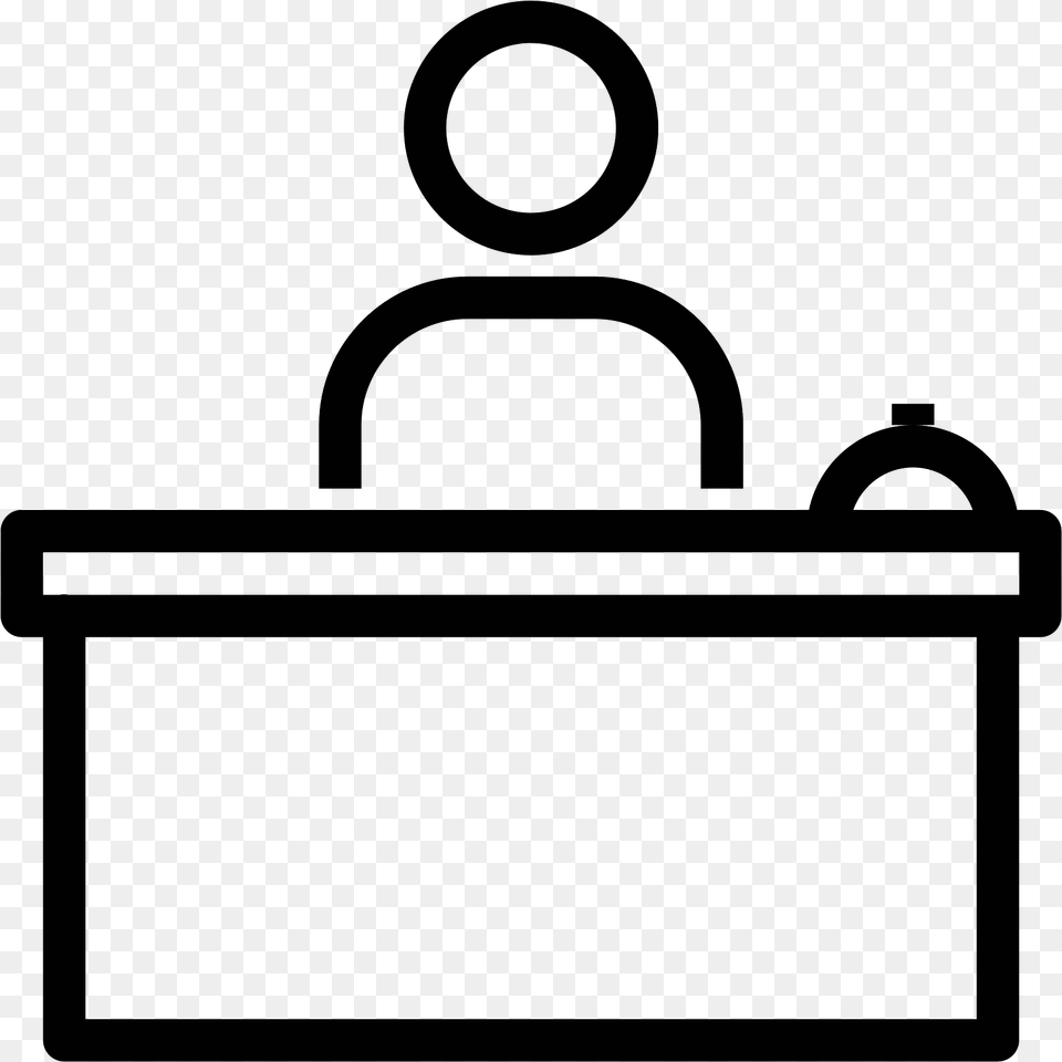 Front Desk Icon Front Desk Clip Art, Gray Png Image