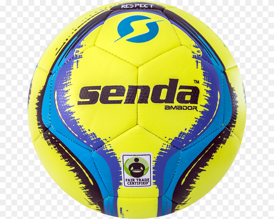 Front Face Of A White And Blue Amador Training Soccer Senda Soccer Ball, Football, Soccer Ball, Sport Free Png
