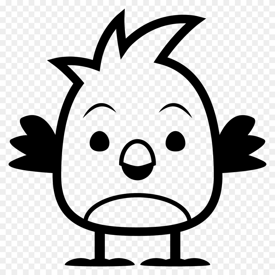 Front Facing Baby Chick Emoji Clipart, Stencil, Person, Face, Head Free Png Download