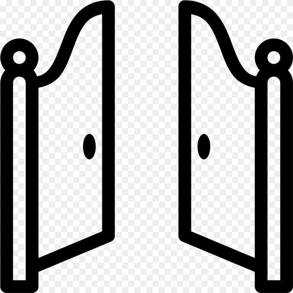 Front Gate Open Icon Entrance Gate Gate Clipart Black And White, Gray Free Png