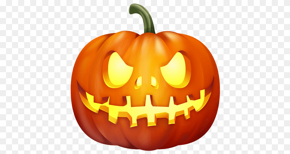 Front Halloween Pumpkin, Food, Plant, Produce, Vegetable Png Image