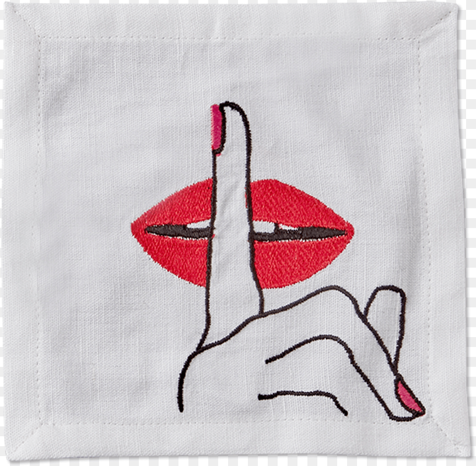 Front Cocktail Napkin Lips Napkin, Pattern, Applique, Embroidery, Home Decor Png Image