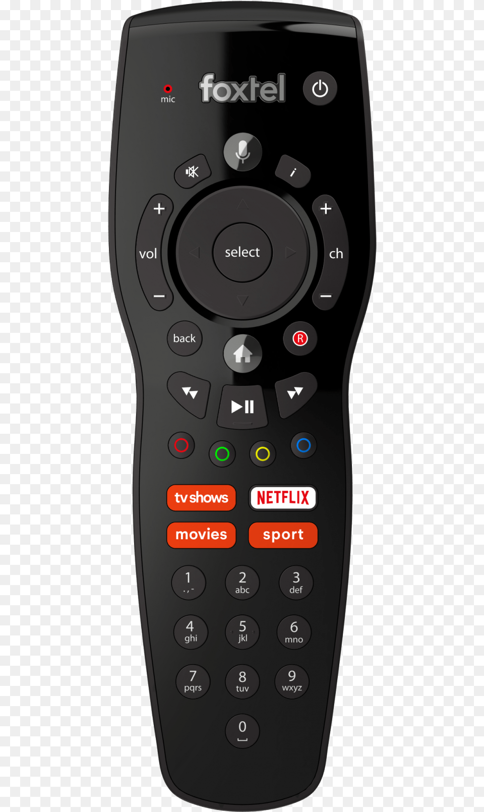 Front New Foxtel Iq4 Remote, Electronics, Remote Control Free Transparent Png