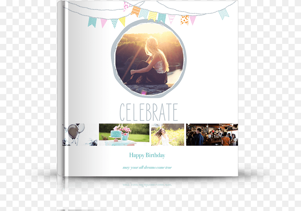 Front Photo Book Cover Designed For Birthday Party Birthday Photo Book Design, Advertisement, Poster, Adult, Female Free Transparent Png