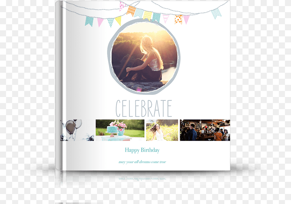 Front Photo Book Cover Designed For Birthday Party Summer Poster, Advertisement, Adult, Female, Person Free Transparent Png