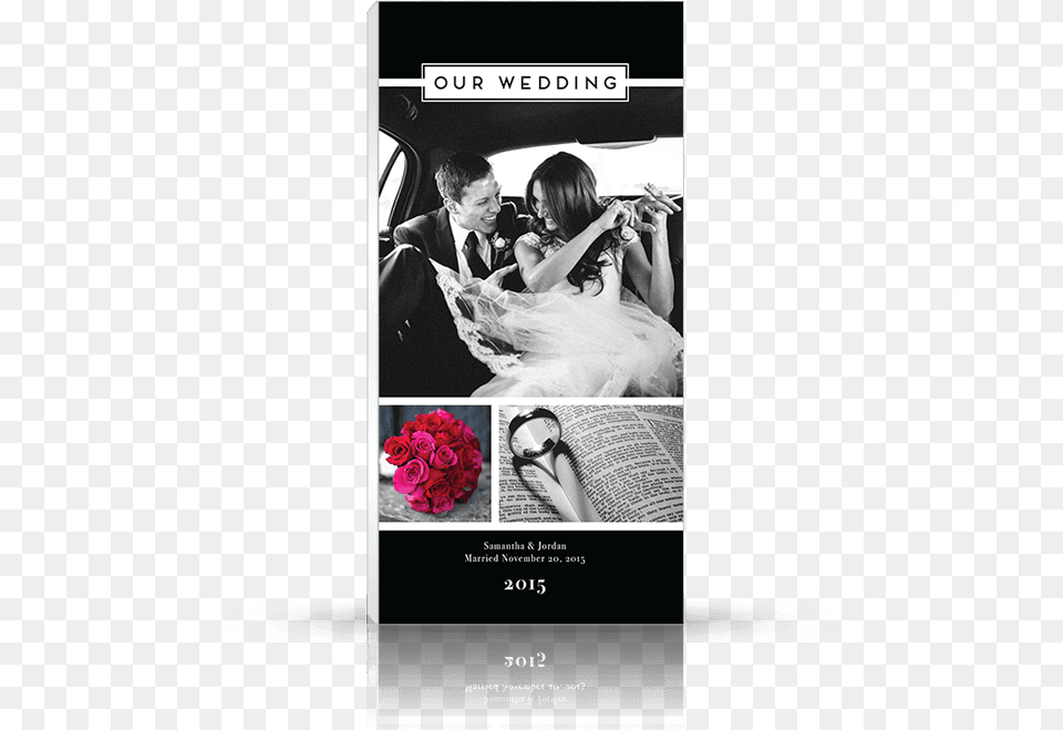 Front Photo Book Cover Designed For Engagements And Garden Roses, Advertisement, Poster, Accessories, Wedding Free Png