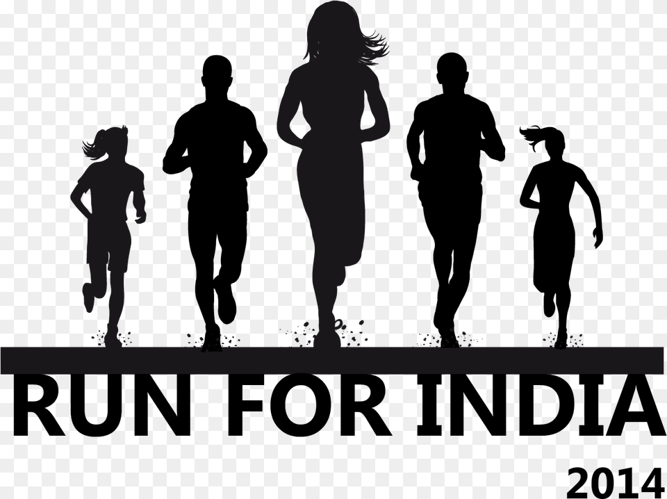Front Running People Silhouette Front, Person Free Png