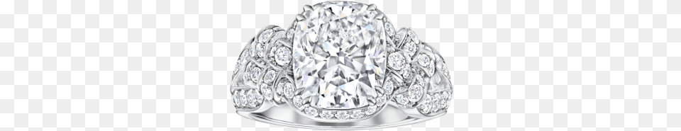 Front Shot Of The Bridal Couture By Harry Winston Engagement Ring, Accessories, Diamond, Gemstone, Jewelry Free Png