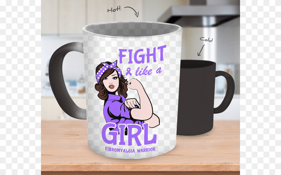 Front Suprise Mug Ah The Element Of Suprise Color Changing, Cup, Adult, Person, Female Free Transparent Png