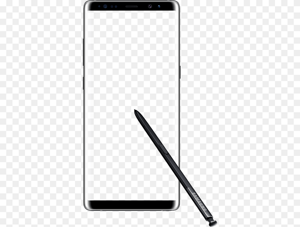 Front View Of A Semitransparent Galaxy Note8 In Landscape Note 8 Mobile, Electronics, Mobile Phone, Phone, Pen Png Image