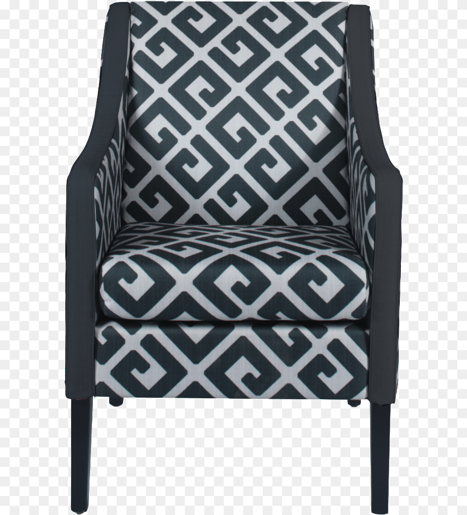 Front View Of Black And White Abstract Pattern Upholstered Carpet, Chair, Furniture, Armchair, Home Decor Free Png Download
