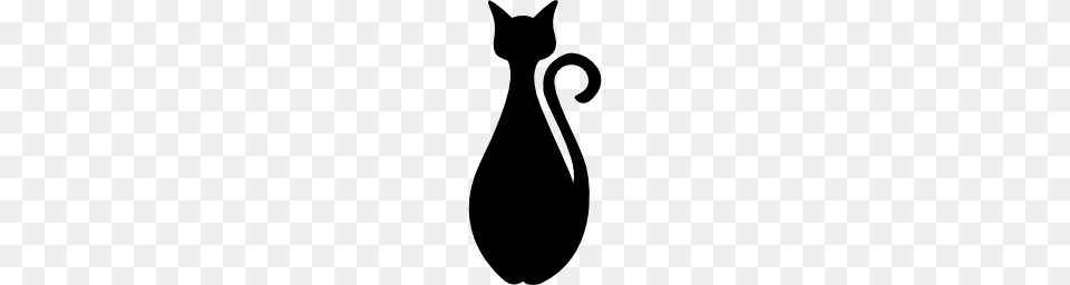 Frontal Black Cat Silhouette Icon, Stencil, Jug, Animal, Mammal Free Transparent Png