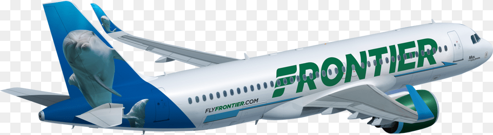 Frontier A320 Mia Dolphin Frontier Airlines Aircraft, Airliner, Airplane, Transportation, Vehicle Free Png