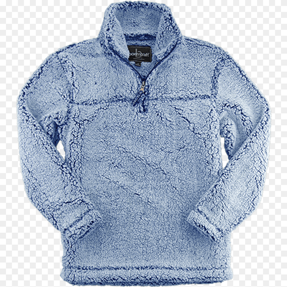 Frosty Navy Half Zip Sherpa Pullover, Clothing, Fleece, Long Sleeve, Sleeve Png