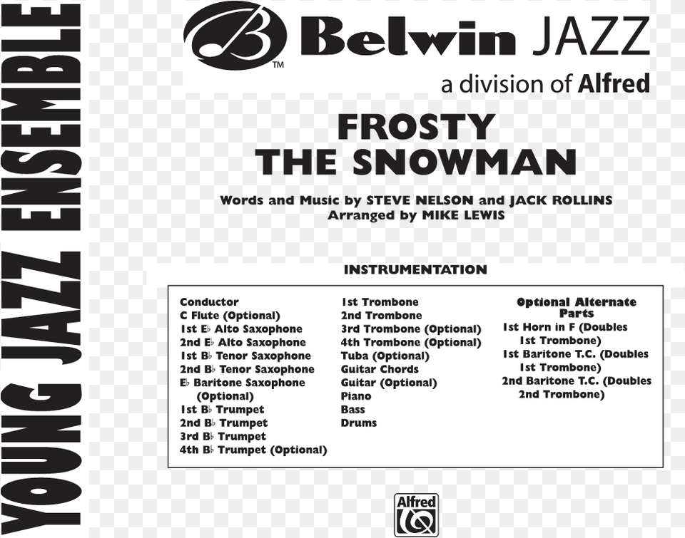 Frosty The Snowman Arr Mike Lewis Jw Pepper Sheet Music High Maintenance Gordon Goodwin, Advertisement, Poster, Text Free Png