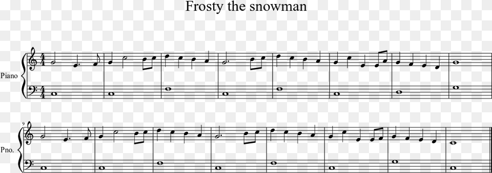 Frosty The Snowman Sheet Music 1 Of 1 Pages Sayo Nara Ddlc Sheet Music, Gray Free Png
