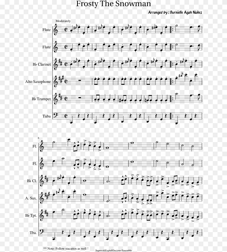 Frosty The Snowman Sheet Music Composed By Arranged Alto Sax Frosty The Snowman, Gray Free Png Download